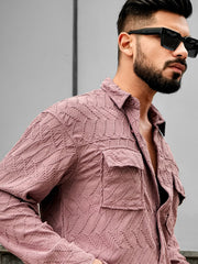 Creased Dusty Pink Full Sleeve Full Sleeve Shirt