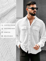 Creased White Full Sleeve Full Sleeve Shirt