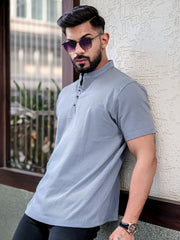 Solid Light Grey Half Sleeve T-Shirt