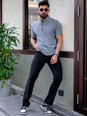 Solid Light Grey Half Sleeve T-Shirt