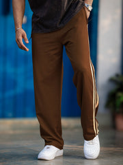 Baggy Fit Brown Taped Pant
