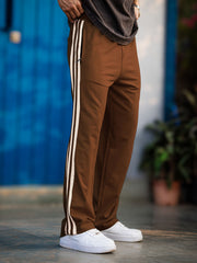 Baggy Fit Brown Taped Pant