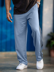 Baggy Fit Light Grey Taped Pant