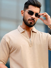 Elliot Biscuit Half Sleeve Polo T-Shirt