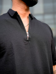 Elliot Black Half Sleeve Polo T-Shirt