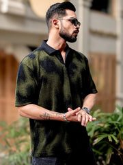 Spray Art Olive Half Sleeve Polo T-Shirt
