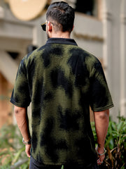 Spray Art Olive Half Sleeve Polo T-Shirt