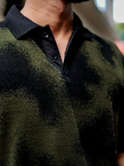 Spray Art Olive Half Sleeve Polo T-Shirt