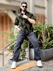 Spray Art Olive Half Sleeve Polo T-Shirt