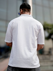 Elliot White Half Sleeve Polo T-Shirt
