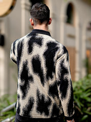 Spray Art Full Sleeve HalfWhite Half Sleeve Polo T-Shirt