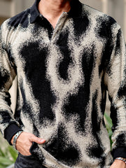 Spray Art Full Sleeve HalfWhite Half Sleeve Polo T-Shirt