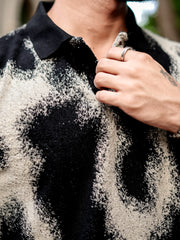 Spray Art Full Sleeve HalfWhite Half Sleeve Polo T-Shirt