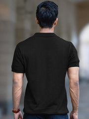 Bohemian Crochet Black Half Sleeve T-Shirt