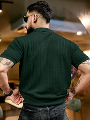 Airstripe Dark Green Half Sleeve Grey Polo T-Shirt