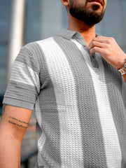 Airstripe Grey Half Sleeve Grey Polo T-Shirt