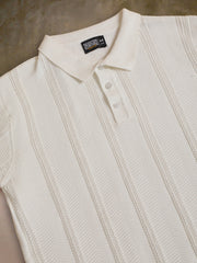 Bohemian Crochet White Half Sleeve T-Shirt