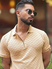 Kite Beige Half Sleeve Polo T-Shirt