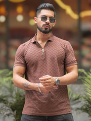 Kite Brown Half Sleeve Polo T-Shirt