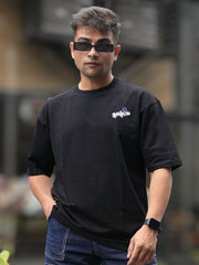 Attitude Black Half Sleeve T-Shirt