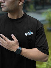 Attitude Black Half Sleeve T-Shirt