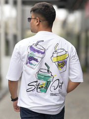Stand Out White Half Sleeve T-Shirt