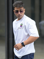 Stand Out White Half Sleeve T-Shirt