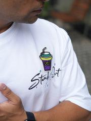 Stand Out White Half Sleeve T-Shirt