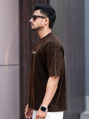 Brooklyn Acid Wash Black Half Sleeve T-Shirt