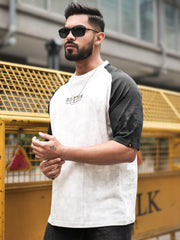 Boston Acid Wash Black Half Sleeve T-Shirt