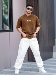 Brooklyn Acid Wash Brown Half Sleeve T-Shirt