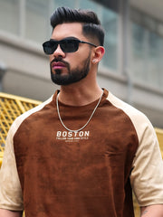 Boston Acid Wash ButterscotchHalf Sleeve T-Shirt
