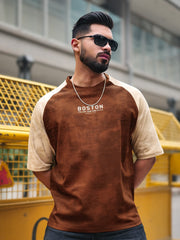 Boston Acid Wash ButterscotchHalf Sleeve T-Shirt
