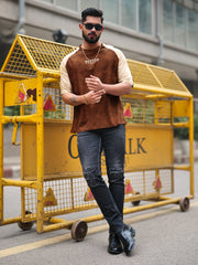 Boston Acid Wash ButterscotchHalf Sleeve T-Shirt