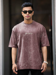 Brooklyn Acid Wash Dusty Pink Half Sleeve T-Shirt