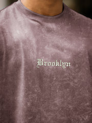 Brooklyn Acid Wash Dusty Pink Half Sleeve T-Shirt