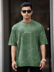 Brooklyn Acid Wash Hunter Green Half Sleeve T-Shirt