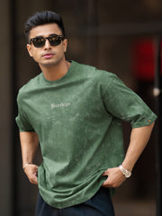 Brooklyn Acid Wash Hunter Green Half Sleeve T-Shirt