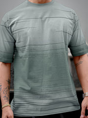 Spray Print Light Grey Half Sleeve T-Shirt