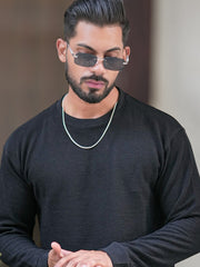 Hex Weave Black Full Sleeve Tshirt