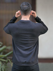 Hex Weave Black Full Sleeve Tshirt