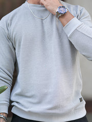 Hex Weave Light Grey Full Sleeve Tshirt