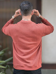 Hex Weave Rust Full Sleeve Tshirt