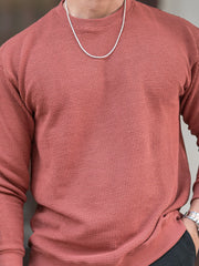 Hex Weave Rust Full Sleeve Tshirt