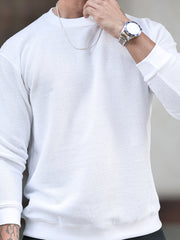 Hex Weave White Full Sleeve Tshirt