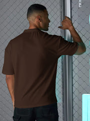 Seersucker Brown Half Sleeve T-Shirt