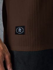 Seersucker Brown Half Sleeve T-Shirt