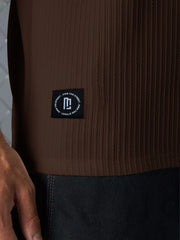 Seersucker Brown Half Sleeve T-Shirt