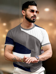 Sheernet FlatKnit Cotton Grey Half Sleeve T-Shirt