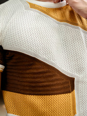 Sheernet FlatKnit Cotton Mustard Half Sleeve T-Shirt